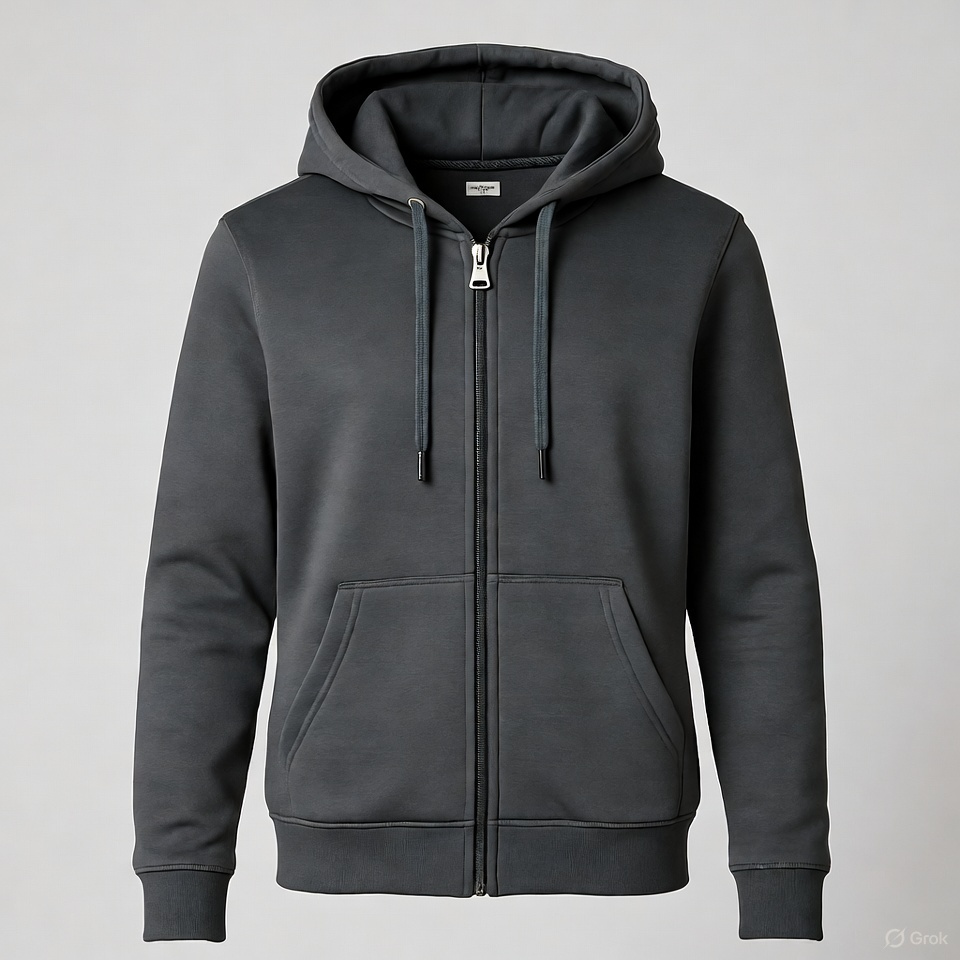 Gray Zip-Up Hoodie